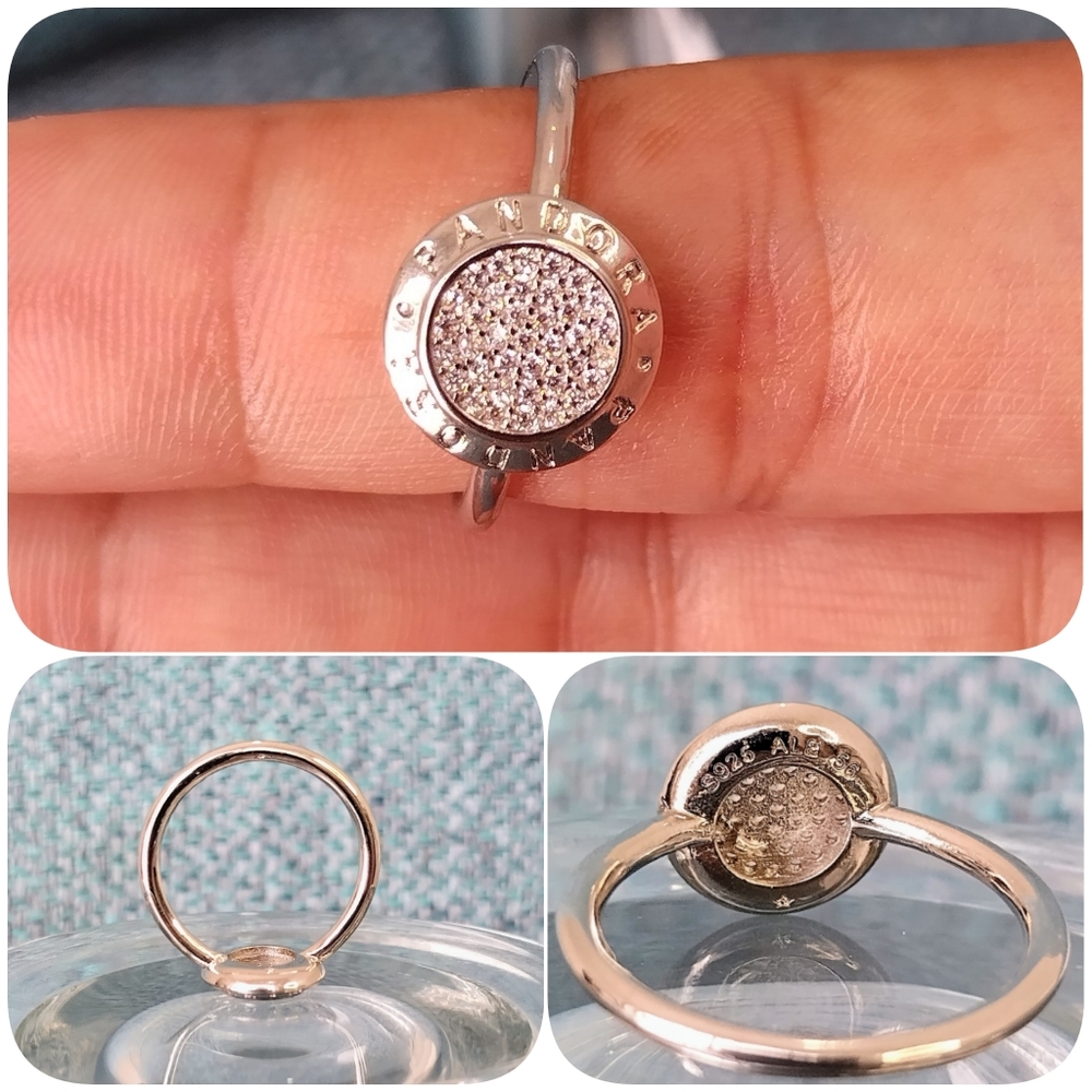 Silver plated Ring with Pandora logo